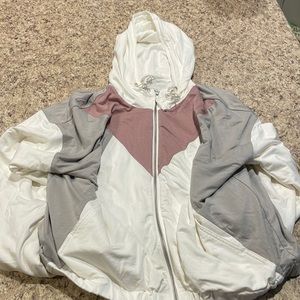 Zyia Cream Block Soft Zipper Hoodie
